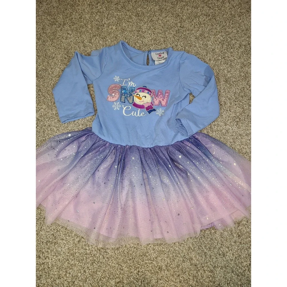 Counting Daisies long-sleeve toddler tutu dress 3T